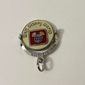 Vtg Sterling Silver Disney World Souvenir Flip Spinner Bracelet Charm